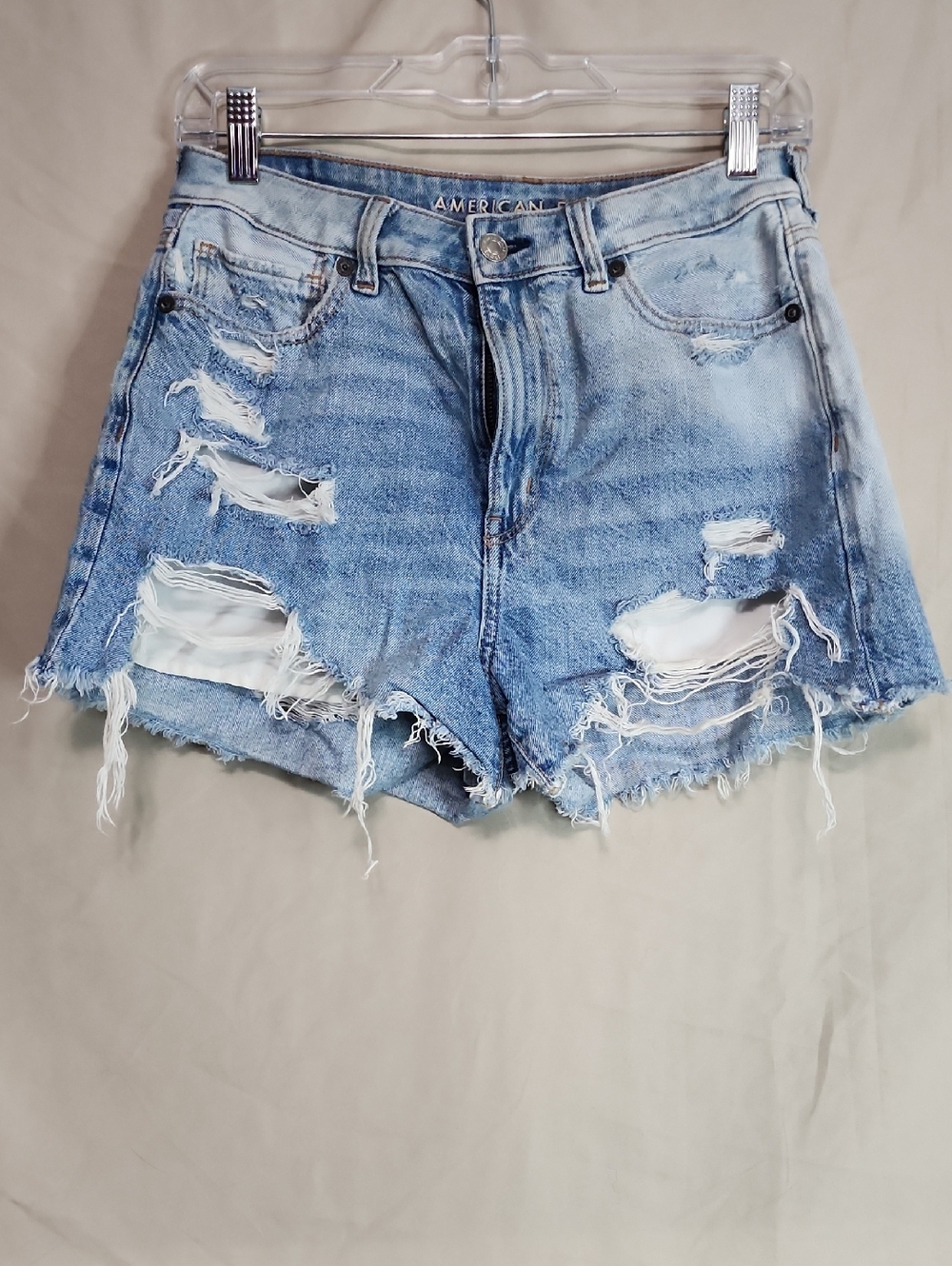 American Eagle Outfitters Light Wash Distressed Denim Cutoff Shorts